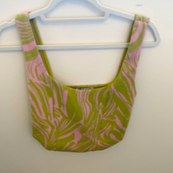 Zara Crop Top-light green/pink - Picture 2 of 6